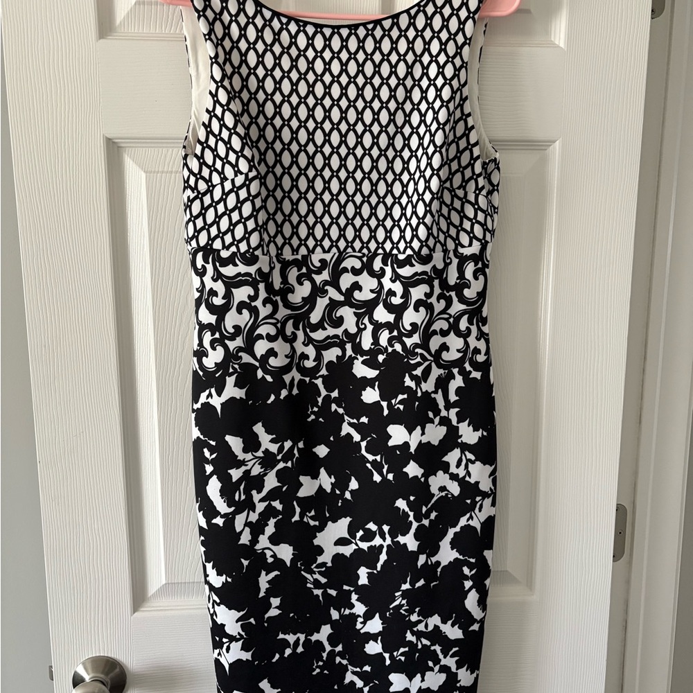White House Black Market Monochrome Midi Dress